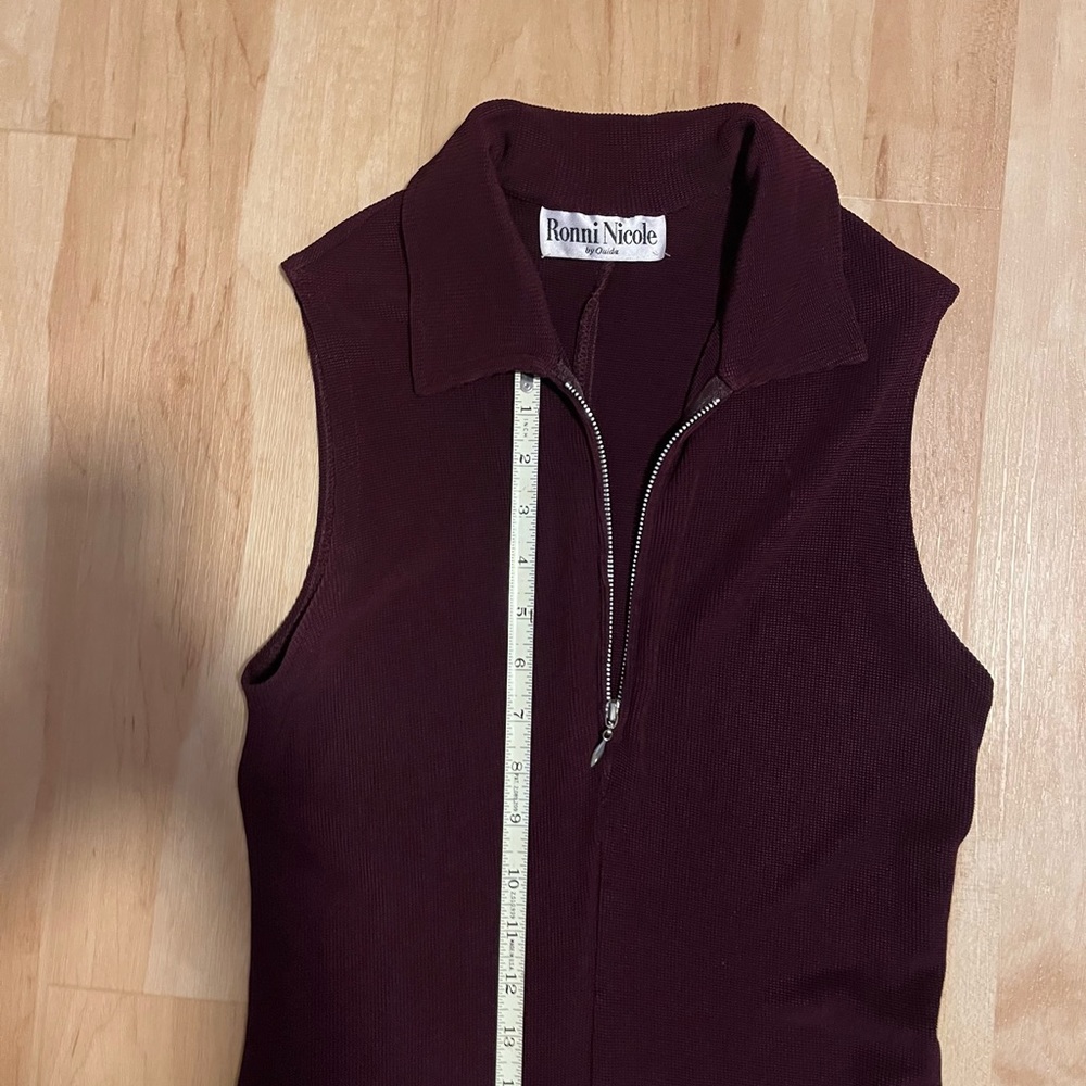 Ronni Nicole Purple Plum Eggplant colored Knit Long Sleeveless Dress - Picture 5 of 8